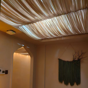 Voilage de plafond en mousseline blanche, rideau en tissu pour toit de tente, décoration suspendue pour salle de mariage, fête et événement de banquet - Product Image 3