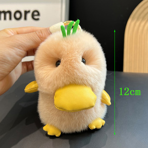 Dễ thương Rex Thỏ lông nhỏ màu vàng vịt xe mặt dây chuyền Trọng lượng nhẹ net màu đỏ sang trọng <span class=keywords><strong>Keychain</strong></span> mềm Túi Mặt dây chuyền búp bê sang trọng - Product Image 4