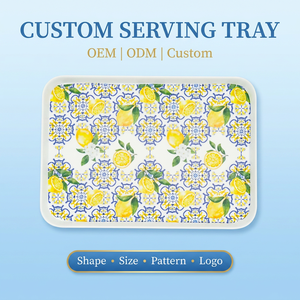 Plato de Melamina Ecológico con Diseño de Limón Siciliano, 15 Pulgadas, Bandeja Decorativa para Servir Cítricos, Resistente a Roturas, Apto para Lavavajillas - Product Image 1