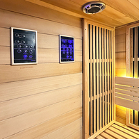 Elegante Infrarot- und Nass-Outdoor-Sauna mit Rotlichttherapie und Außenkabine für Wellness im Garten