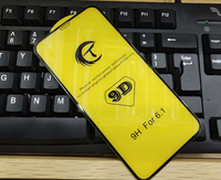 Protection d'écran en verre trempé ultra-fin 9H 3D Grade AAA avec colle intégrale pour téléphone portable 6,1/6,5 pouces (modèles 11-14)