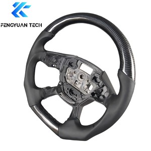 Volant de voiture en fibre de carbone forgée pour <span class=keywords><strong>Ford</strong></span> Kuga Mk3 Mk2 Focus <span class=keywords><strong>Fiesta</strong></span> Mk7 <span class=keywords><strong>St</strong></span> Everest Mondeo Mk5 rs Ranger Mustang - Product Image 2