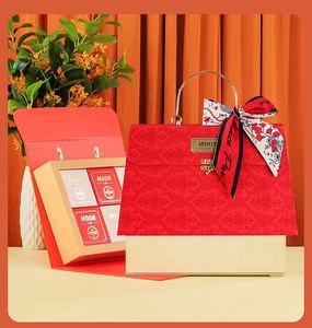 Caja de Regalo para el Festival de Medio Otoño 2025, Autoarmable, Portátil, Creativa, de Cartón Gris, Vacía, Venta al Por Mayor, Personalizable con Relieve - Product Image 4