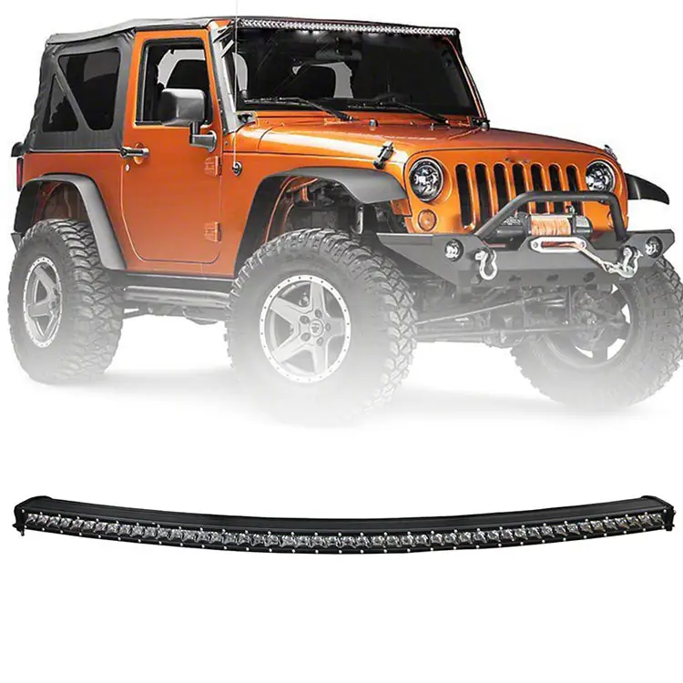 Luminária led curva para caminhão com linha única, 50 polegadas, off road, HT-20240W, caminhão, luz de led, 52 "43", 37 "e 31", barra para carro