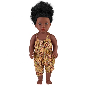 Poupées africaines noires en vinyle plastique de 18 pouces, jouet doux pour enfants et bébés, fabriqué en plastique et en tissu pour jouer - Product Image 4