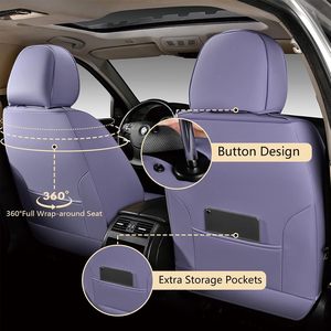 MELCO OLIVER Coprisedili <span class=keywords><strong>Auto</strong></span> Completi Anteriori/Posteriori di Lusso Impermeabili e Cuscini Protettivi Viola - Product Image 3