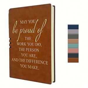 Customized A5 Notebook Soft Skin Leather Cover 100 <b>Sheets</b> Printed Planner Business Office Handwriting Meeting Minutes Diary - Product Image 1
