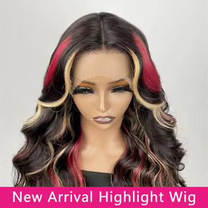 ISEE New Body Wave parrucche con 99J borgogna rosso miele biondo mette in evidenza parrucche anteriori in pizzo Color pianoforte per donne nere - Product Image 2