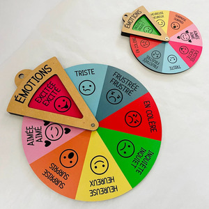 Juguete Educativo Montessori, Tabla de Reconocimiento de Sentimientos para Niños, Rueda de <span class=keywords><strong>Emociones</strong></span> de Madera para el Aprendizaje Social y Emocional Preescolar - Product Image 3