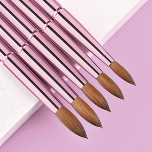 İngiltere sıcak satış 100% Kolinsky saf tırnak fırçaları takım özel etiket Metal kolu toptan Kolinsky akrilik tırnak fırçaları - Product Image 3