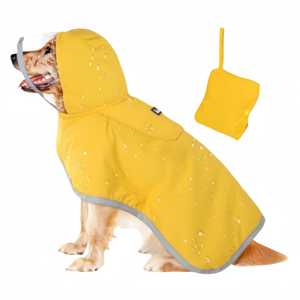 100% Waterproof <strong>Nylon</strong> Pet <strong>Raincoat</strong> S-XL Hooded Reflective Strip Rainwear Storage Pouch Adjustable Dog for Poncho for Hiking - Product Image 1