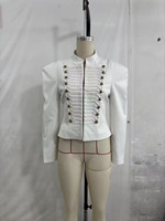 SHENZHU 2026 Nouvelle Veste Ajustée à Manches Longues avec Crochets Métalliques Tendance et Polyvalente, Épaules Rembourrées 4840798