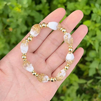 Bracelet extensible en perles de verre colorées, fait main, pour femme, idéal pour l'été et le quotidien, vente en gros