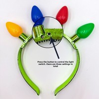 Grenzüberschreitend Meistverkauftes Plastik-Halloween-Glühbirnen-Stirnband Weihnachten Leuchtende Festliche Accessoires Haarschmuck Party
