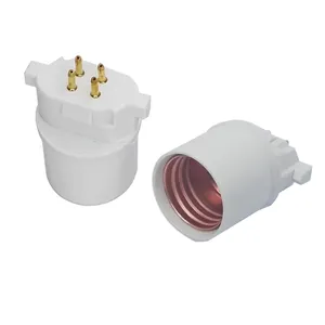 Adaptador de tomada gx10q para e26, adaptador de luz de 4pin cfl gx10q para e26/e27 com necessidade de bypass