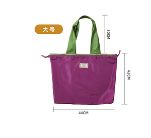 <strong>Large</strong> Folding Tote <strong>Bag</strong> Kitchen Foldable Pocket Grocery <strong>Bag</strong> Reusable <strong>Drawstring</strong> Nylon Shopping <strong>Bag</strong> - Product Image 2