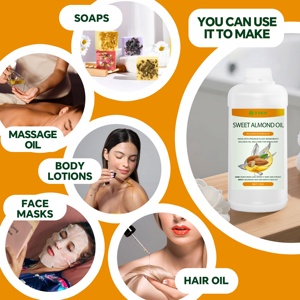 Venta al por mayor de aceite de almendra a granel para el cuidado de la piel del cabello uso cosmético 100% aceite de almendra dulce orgánico Natural puro aceite portador prensado en frío - Product Image 5
