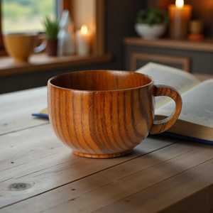 Taza de Madera Artesanal, Taza de Té Natural, Ecológica, Premium, Sostenible, Orgánica, Ideal para Servir Bebidas Frías y Calientes - Product Image 4