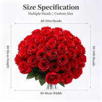 Tige de rose artificielle en tissu de soie rouge pour arrangement de vase, décoration de maison, salon, table à manger, scène de mariage et fête