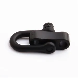 High Quality Adjustable Matte Black Stainless Steel Bow Shackle Clasp With Screw Pin For Bracelet