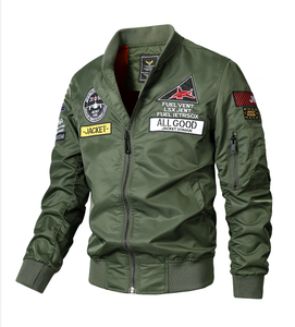Yeni Stil <span class=keywords><strong>Pilot</strong></span> Bomber <span class=keywords><strong>Pilot</strong></span> Ceketi İşlemeli Saten Su Geçirmez Havalı Dış Mekan MA1 Erkek Ceketi Büyük Beden Sonbahar Mont erkek ceketi - Product Image 1