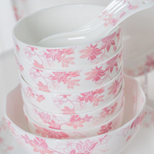 Patto Set alat makan tulang cina, Set piring keramik porselen untuk makan malam tulang Tiongkok - Product Image 2