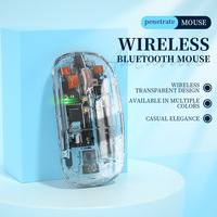Nouvelle souris sans fil USB à 2 boutons, transparente, double BT5.1 2.4G 2400 DPI, magnétique, amovible pour PC PS4 PS5