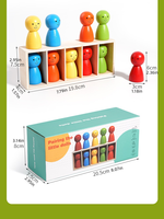 Juguete de arcoíris de madera para niños, juguete de muñecas de madera con forma de arcoíris para combinar colores, juguete educativo para el aprendizaje de colores para niños