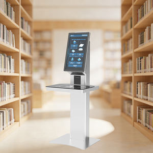 كشك خدمة ذاتية ذكي للمكتبات بلون رمادي فضي، مزود بتقنية RFID للإعارة والعودة السريعة لإدارة أصول المكتبة - Product Image 1