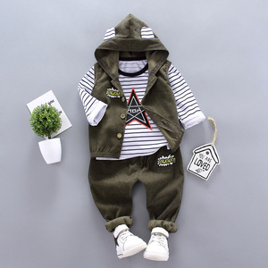 Vêtements pour bébé garçon, nouvelle collection automne, très demandés, ensemble 3 pièces, 1-4 ans - Product Image 3