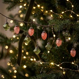 Handmade Premium Multicolor Glass Rust Free 1.25-1.75 Inches Combo Mix Shape Tiny Xmas <b>Tree</b> Decorations Mix Hanging14 - Product Image 3