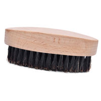 Nouvelle brosse à barbe en bambou en bois personnalisée avec styles de barbe en poils de sanglier naturels pour le toilettage de la barbe des hommes