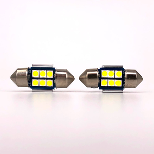 หลอดไฟเพดาน SMD ปลายแหลมคู่ขนาด 28 มม. ไม่ใช่โพลาไรซ์ 6 LED ไฟอ่านหนังสือภายในรถยนต์สีขาวธรรมชาติ 12V - Product Image 1