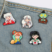 Pin Enamel Anime Jepang Bergaya Lucu Karakter Inuyasha Bahan Alloy