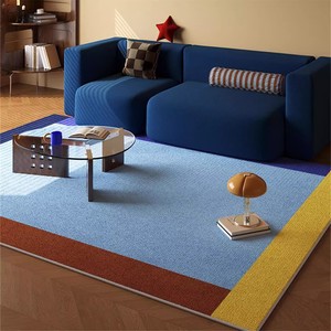 Tapis rectangulaire en velours rayé Wan Xinlong, style rétro minimaliste, résistant aux taches, pour salon et chambre à coucher - Product Image 3
