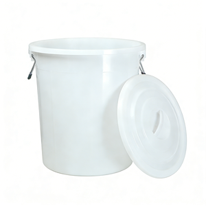 Seau à eau en <span class=keywords><strong>plastique</strong></span> de 60 L, blanc, de qualité alimentaire, circulaire, pour le stockage de l'eau - Product Image 1