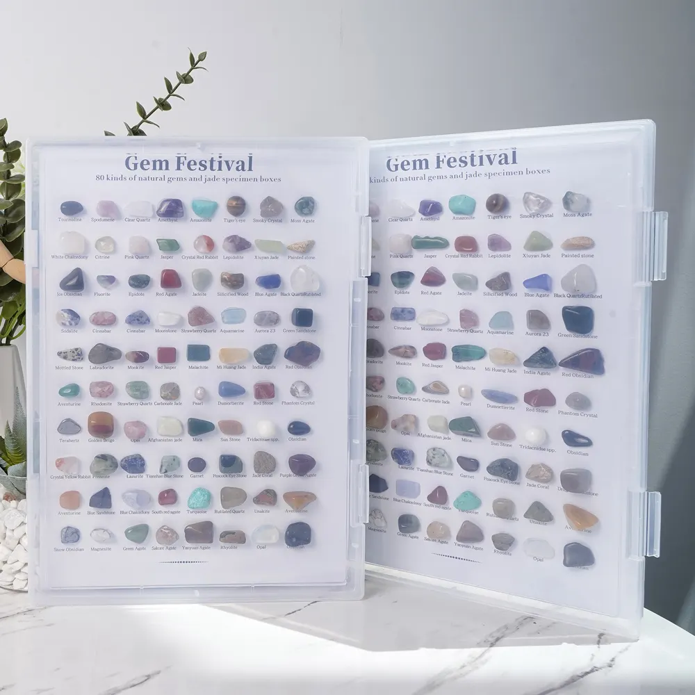 80 tipi di gemme esemplare giocattolo set mini pietra di cristallo occhio di tigri citrini di pietra di luna naturale grezza di alta qualità