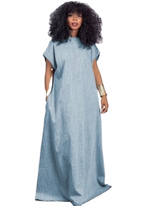 chinese dress ladies Colored Denim Overall Dress main image 1