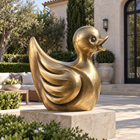 Charmante Sculpture de Canard en Laiton, Finition Bronze Antique, Décoration Animale Personnalisée pour Chambre, Hôtel, Intérieur, Jardin, Cour, Centre Artistique