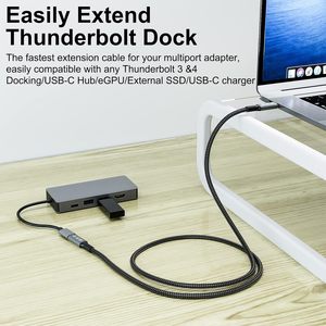 Câble USB4 8K 1M Thunderbolt 4 Compatible <span class=keywords><strong>USB</strong></span> 4 Type-c Câble d'extension mâle à femelle Ultra HD 8K @ 60Hz 100W Charge 40Gbps - Product Image 3