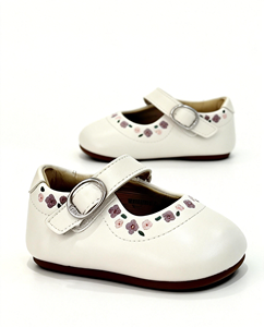 <span class=keywords><strong>Scarpe</strong></span> Mary Jane per Neonati e Bambine con Suola Morbida Antiscivolo, Chiusura a Strappo, Motivo Floreale Ricamato, Decorazione Carina per Abiti Eleganti - Product Image 3