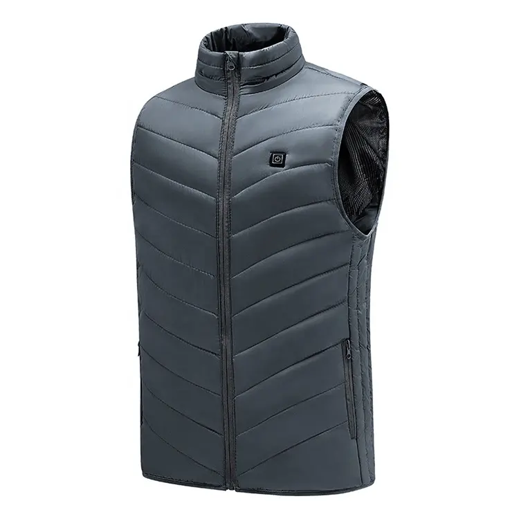 Chaqueta de algodón con Logo personalizado para hombre, chaleco de algodón con calefacción inteligente, USB, color negro y gris, Otoño e Invierno