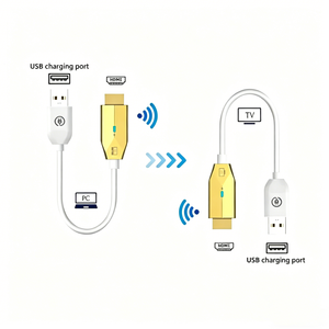 ตัวส่งสัญญาณ HDMI ไร้สายแบบพรีเมียม รับส่งภาพและเสียง 1080P ระยะ 30 <span class=keywords><strong>เมตร</strong></span> อะแดปเตอร์ดองเกิลสำหรับแสดงผลภาพและเสียง สำหรับแล็ปท็อปแบบ <span class=keywords><strong>USB</strong></span> เสียบแล้วใช้งานได้ทันที - Product Image 3
