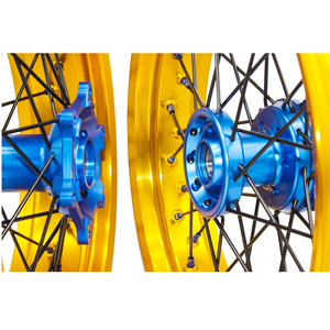 Precio de fábrica 17 pulgadas Glod Rim Blue Hub RMZ <span class=keywords><strong>DRZ</strong></span> 250 350 450 ruedas de aleación de aluminio Supermoto para motocicleta Suzuki - Product Image 4