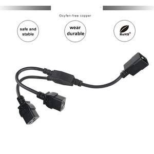 <span class=keywords><strong>Cable</strong></span> de Alimentación de Alta Gama de <span class=keywords><strong>Doble</strong></span> <span class=keywords><strong>Entrada</strong></span>, C20 a Divisor, 20A, Conector IEC C19 - Product Image 2