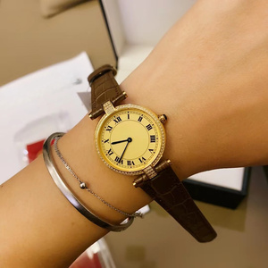 Womens Dainty Small Dial Gold Tone Watch Classic Brown Leather Automatic Machinery Wristwatch for Casual Formal Wear - Product Image 4