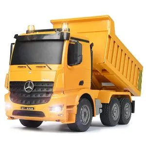 דואר כפול rc dump משאית Suppliers-E525-003 דואר כפול שלט רחוק Dump משאית צעצוע 8 ערוץ 2.4Ghz חשמלי השלכת בניית רכב כלי רכב עבור בני בנות