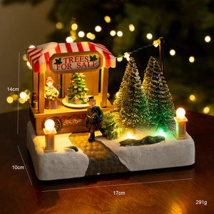 Adorno de Escritorio Navideño con Tren y Árbol de Navidad, Estilo Europeo, Micropaisaje, Eléctrico y Giratorio - Product Image 6