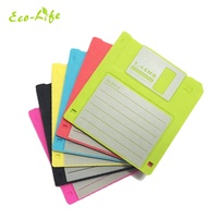 Eco-Life, Posavasos de Silicona con Forma de Disquete, 6 Colores, Posavasos de Silicona para Bebidas