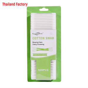 Phổ biến mới bán buôn 600pcs bông tăm bông trắng nhựa Stick bông Chồi với thẻ vỉ - Product Image 1